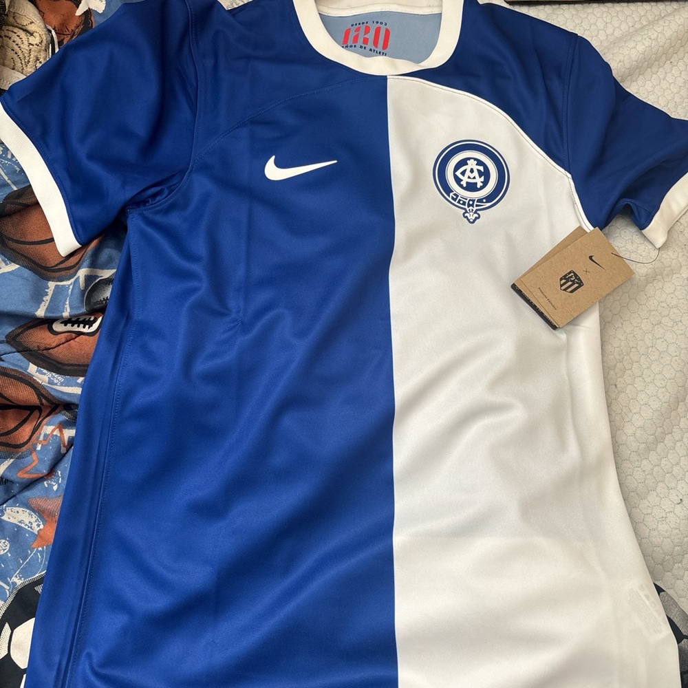 Nike Blue and White Soccer Jersey